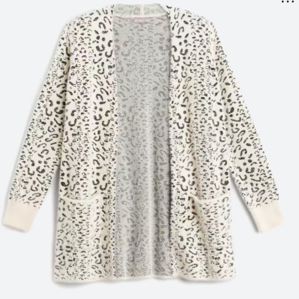 Evolution/ Wallie Fuzzy Open Cardigan- Leopard